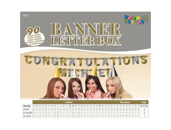 Letterslinger Doos Metallic Goud en Metallic Zilver - 90 tekens