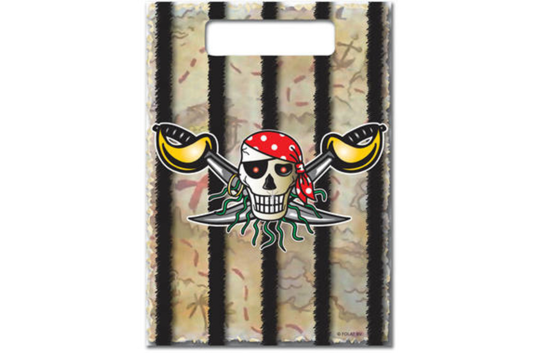 Rode Piraten Uitdeelzakjes - 8 stuks