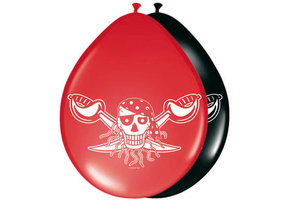 Rode Piraten Ballonnen - 8 stuks