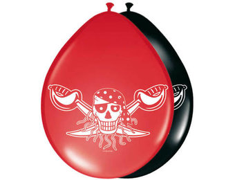 Rode Piraten Ballonnen - 8 stuks