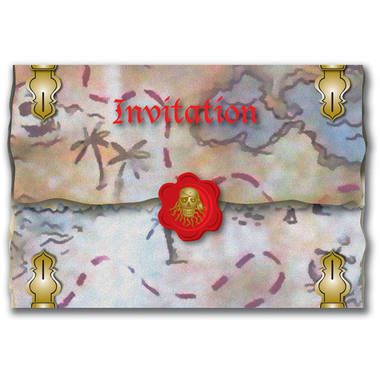 Rode Piraten Uitnodigingen - 8 stuks