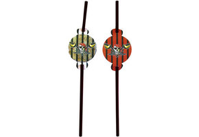 Rode Piraten Rietjes - 6 stuks