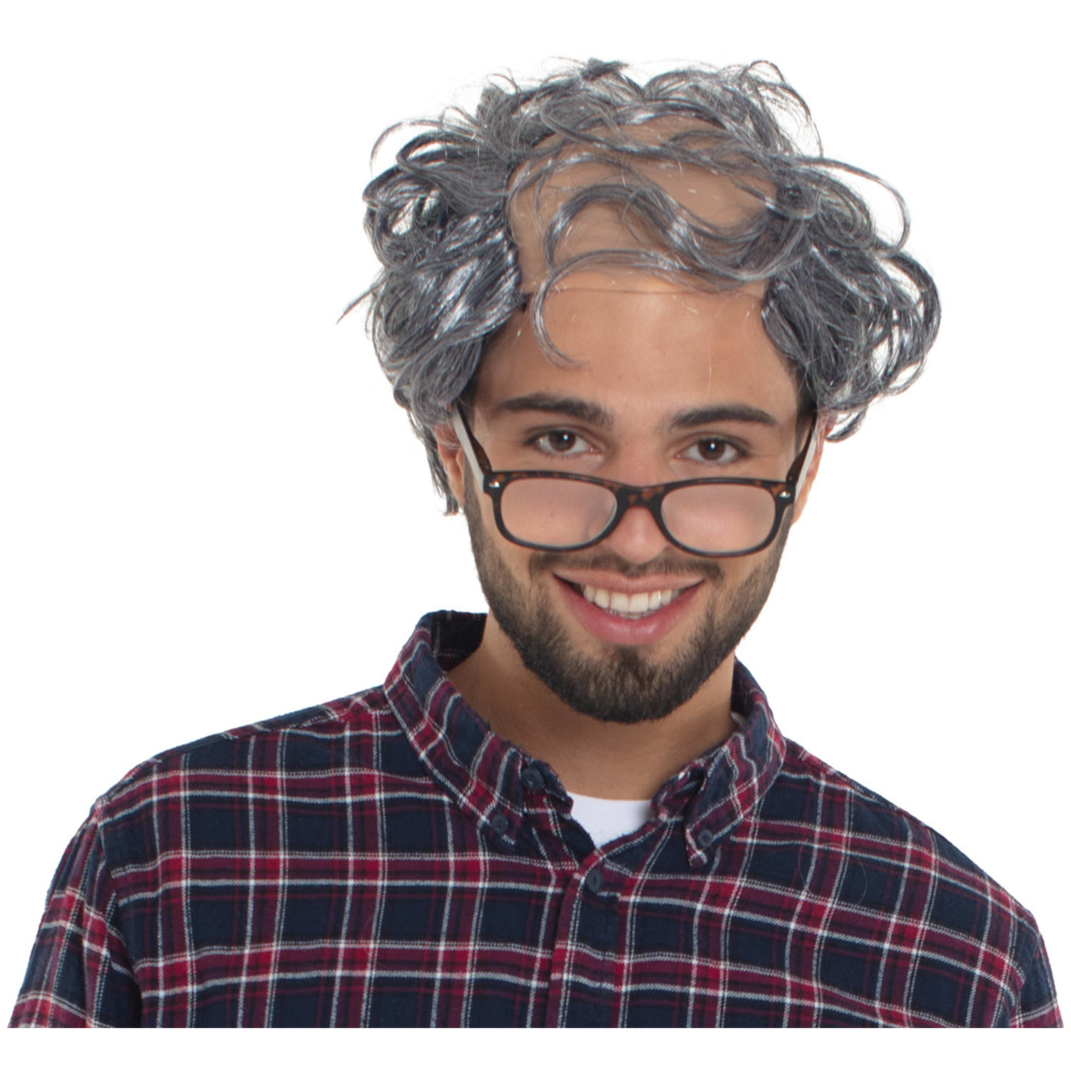 Opa Pruik met Grijs Haar