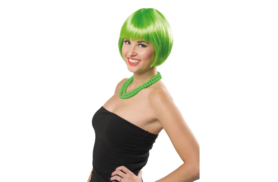 Bob pruik neon groen