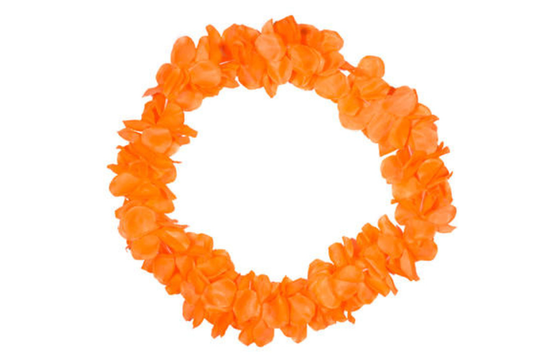 Hawaii Krans Neon Oranje - 58cm