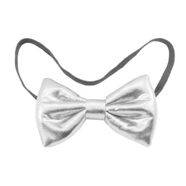Strikje Metallic Zilver - 10cm
