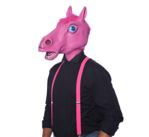 Paard Masker Latex Roze