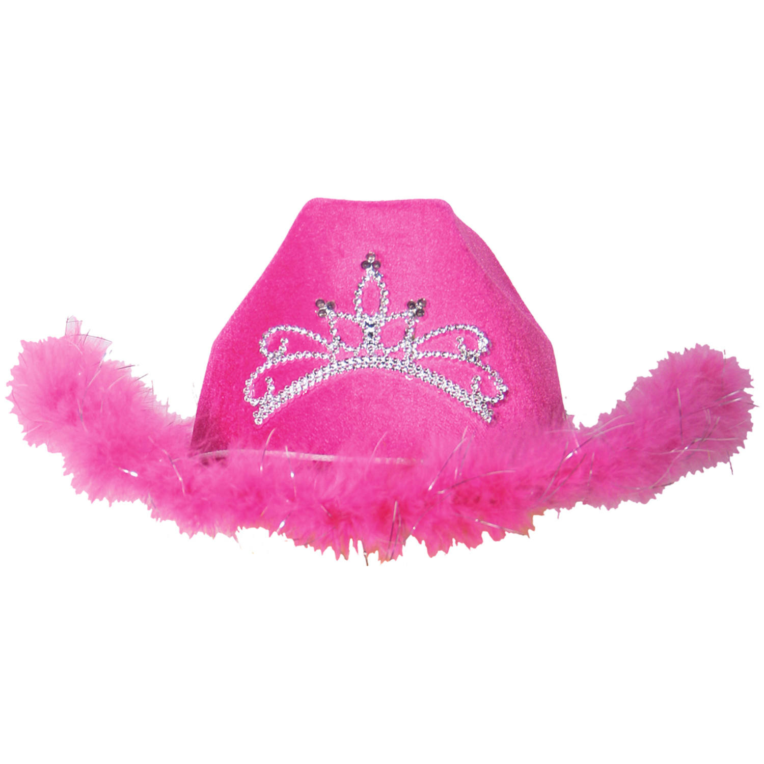 Cowboyhoed Deluxe Magenta met LED licht - 30cm
