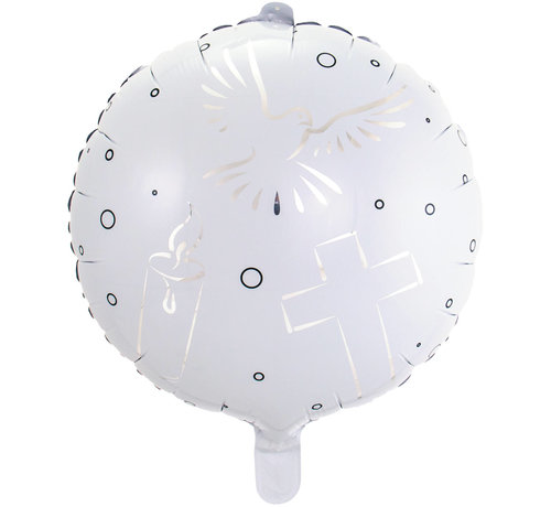 Folieballon Communie Wit - 43cm