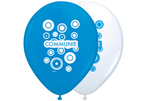 Communie Ballonnen Blauw-Wit 30cm - 8 stuks