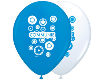 Communie Ballonnen Blauw-Wit 30cm - 8 stuks