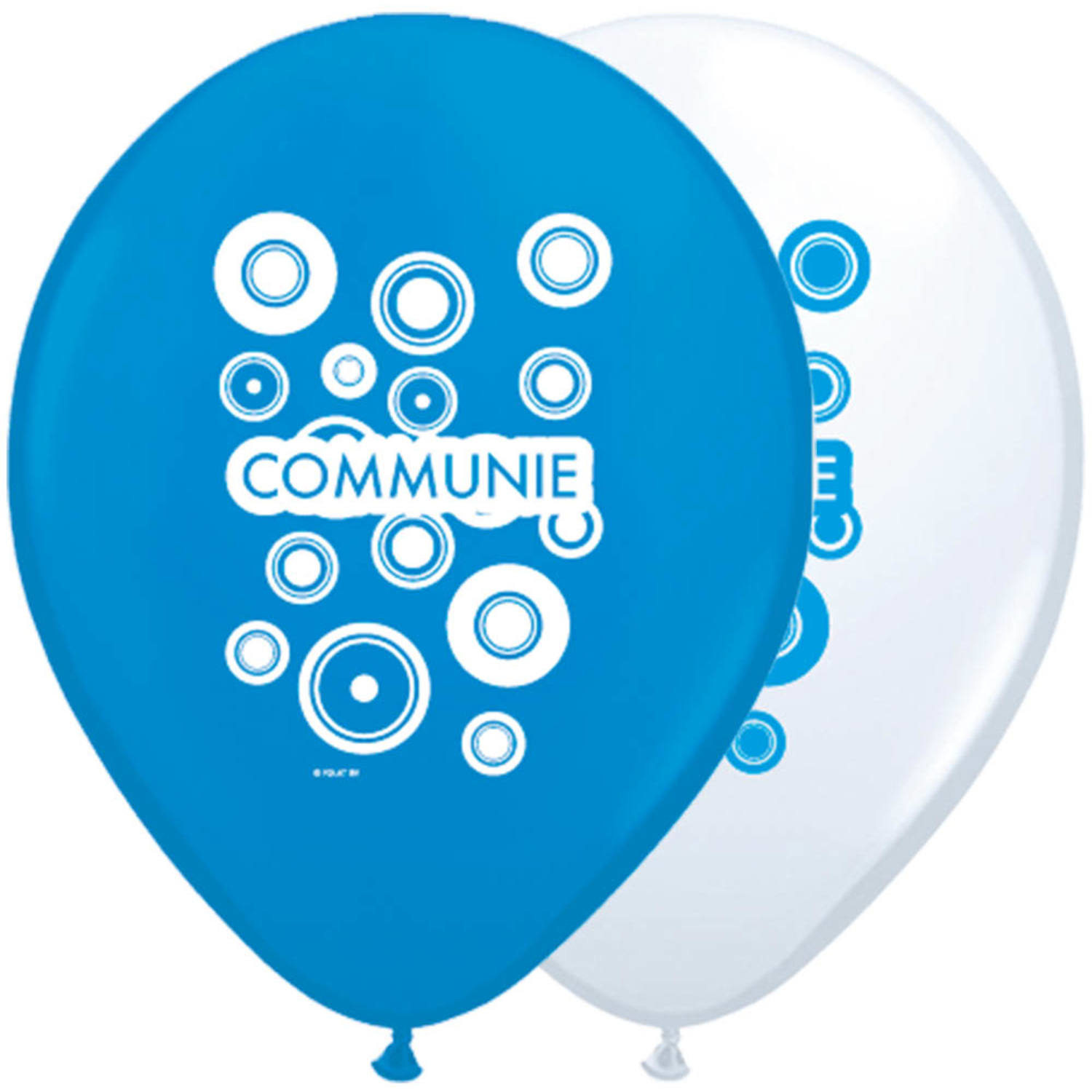 Communie Ballonnen Blauw-Wit 30cm - 8 stuks
