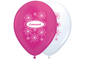 Communie Ballonnen Roze-Wit 30cm - 8 stuks
