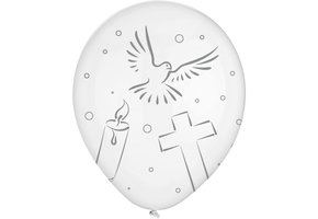 Communie Ballonnen Wit 30cm - 8 stuks