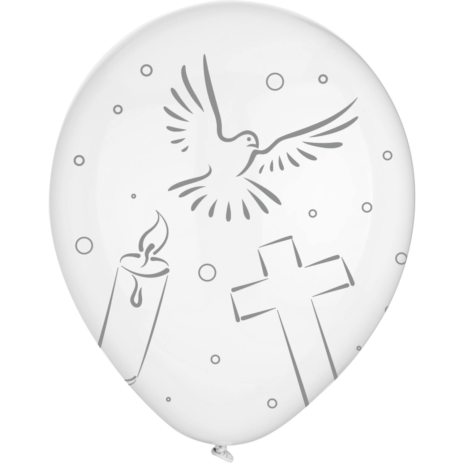 Communie Ballonnen Wit 30cm - 8 stuks