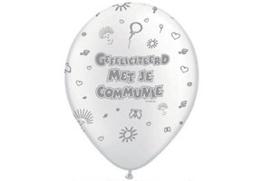 Communie Ballonnen Parelwit 30cm - 8 stuks