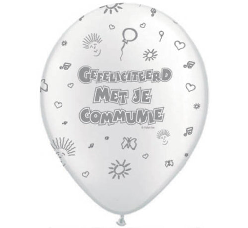 Communie Ballonnen Parelwit 30cm - 8 stuks
