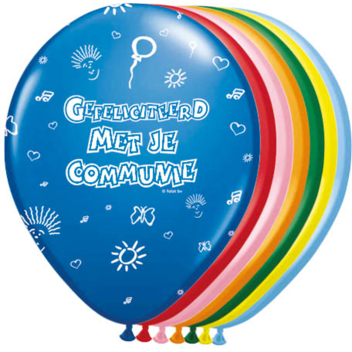 Communie Ballonnen Meerkleurig 30cm - 8 stuks
