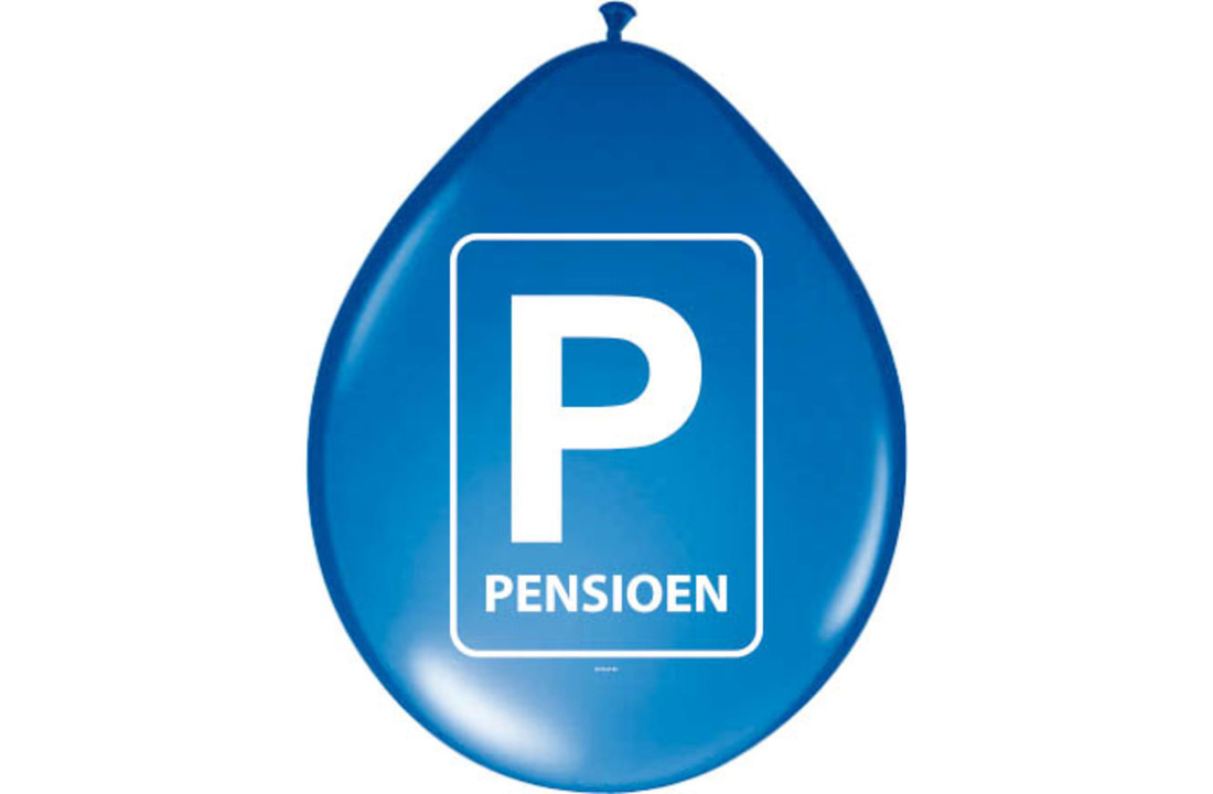 Pensioenfeest Parkeerbord Ballonnen - 8 stuks