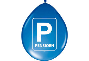 Pensioenfeest Parkeerbord Ballonnen - 8 stuks