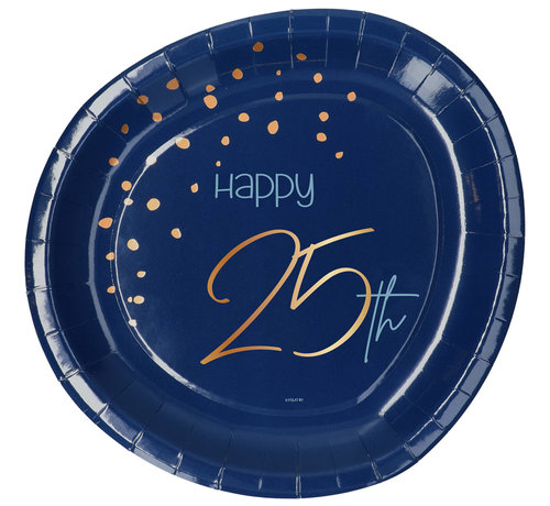Borden Luxe Blauw 25 Jaar 23cm - 8 stuks