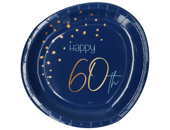 Borden Luxe Blauw 60 Jaar 23cm - 8 stuks