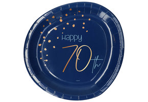 Borden Luxe Blauw 70 Jaar 23cm - 8 stuks