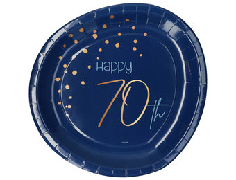 Borden Luxe Blauw 70 Jaar 23cm - 8 stuks