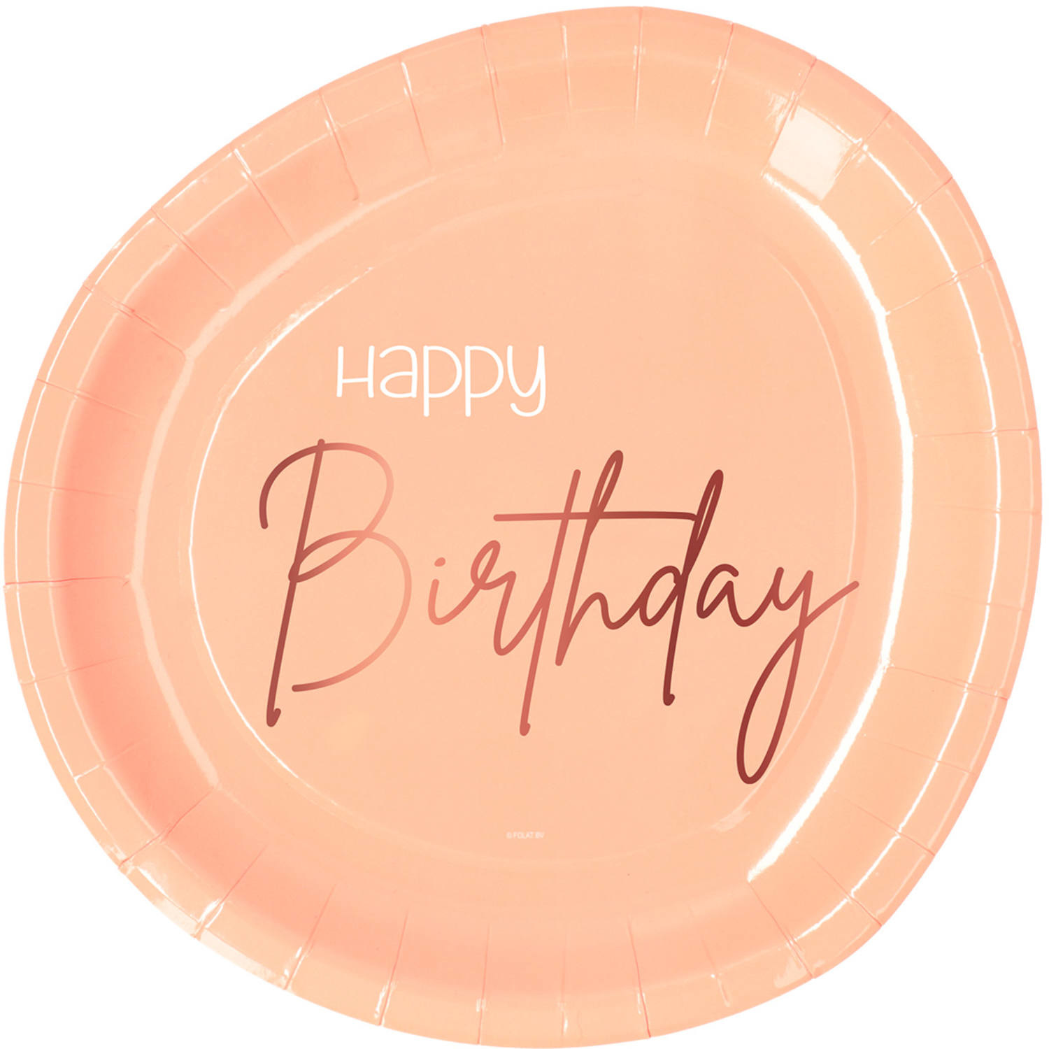 Borden Luxe Roze Happy Birthday 23cm - 8 stuks