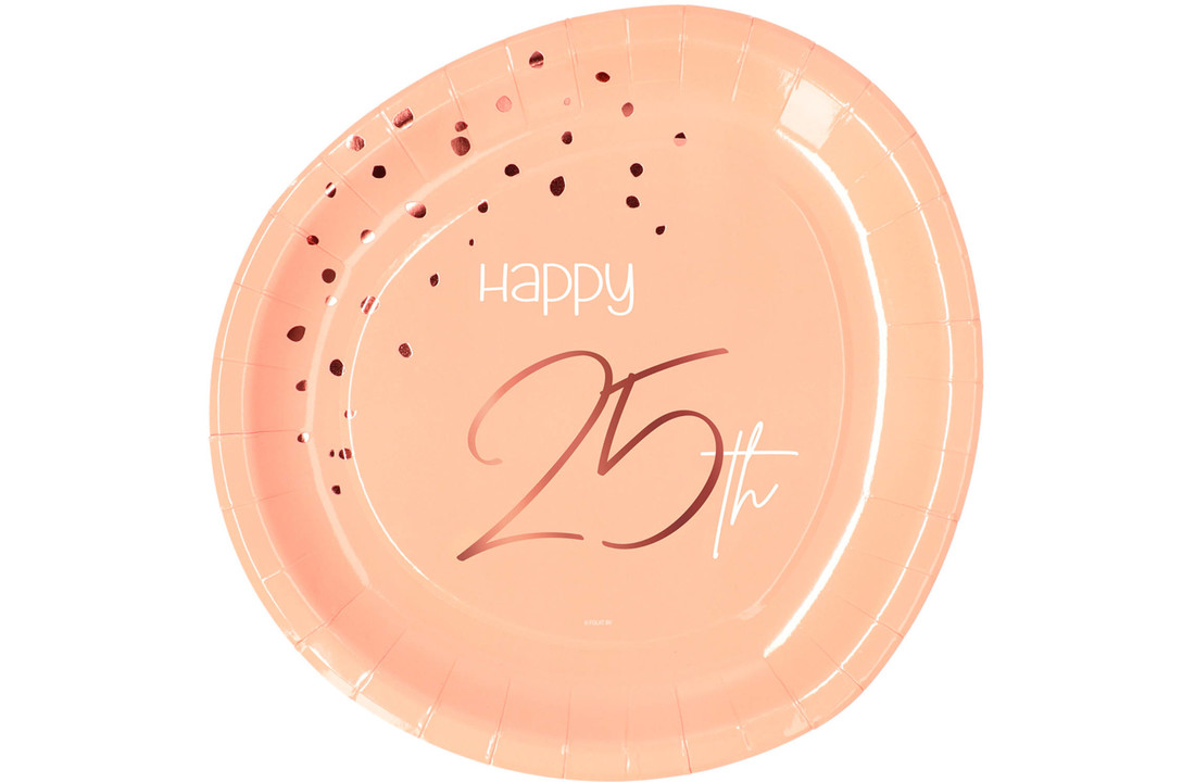 Borden Luxe Roze 25 jaar 23cm - 8 stuks