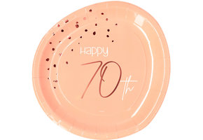 Borden Luxe Roze 70 Jaar 23cm - 8 stuks