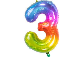Cijferballon  Rainbow Cijfer 3 - 81 cm