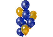 Ballonnen Luxe Blauw 30 Jaar 30cm - 12 stuks