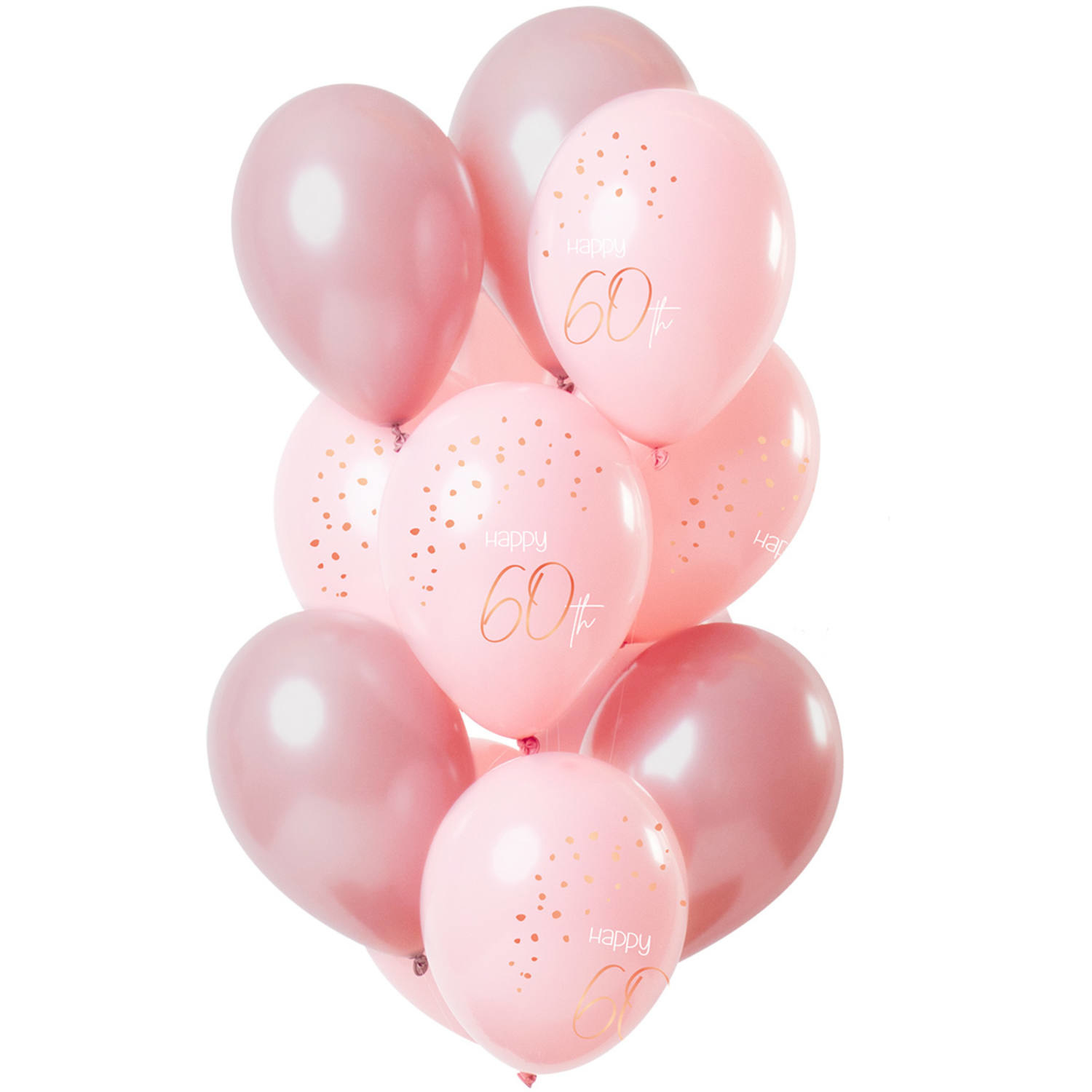 Ballonnen Luxe Roze 60 jaar 30cm - 12 stuks