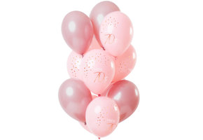 Ballonnen Luxe Roze 70 jaar 30cm - 12 stuks