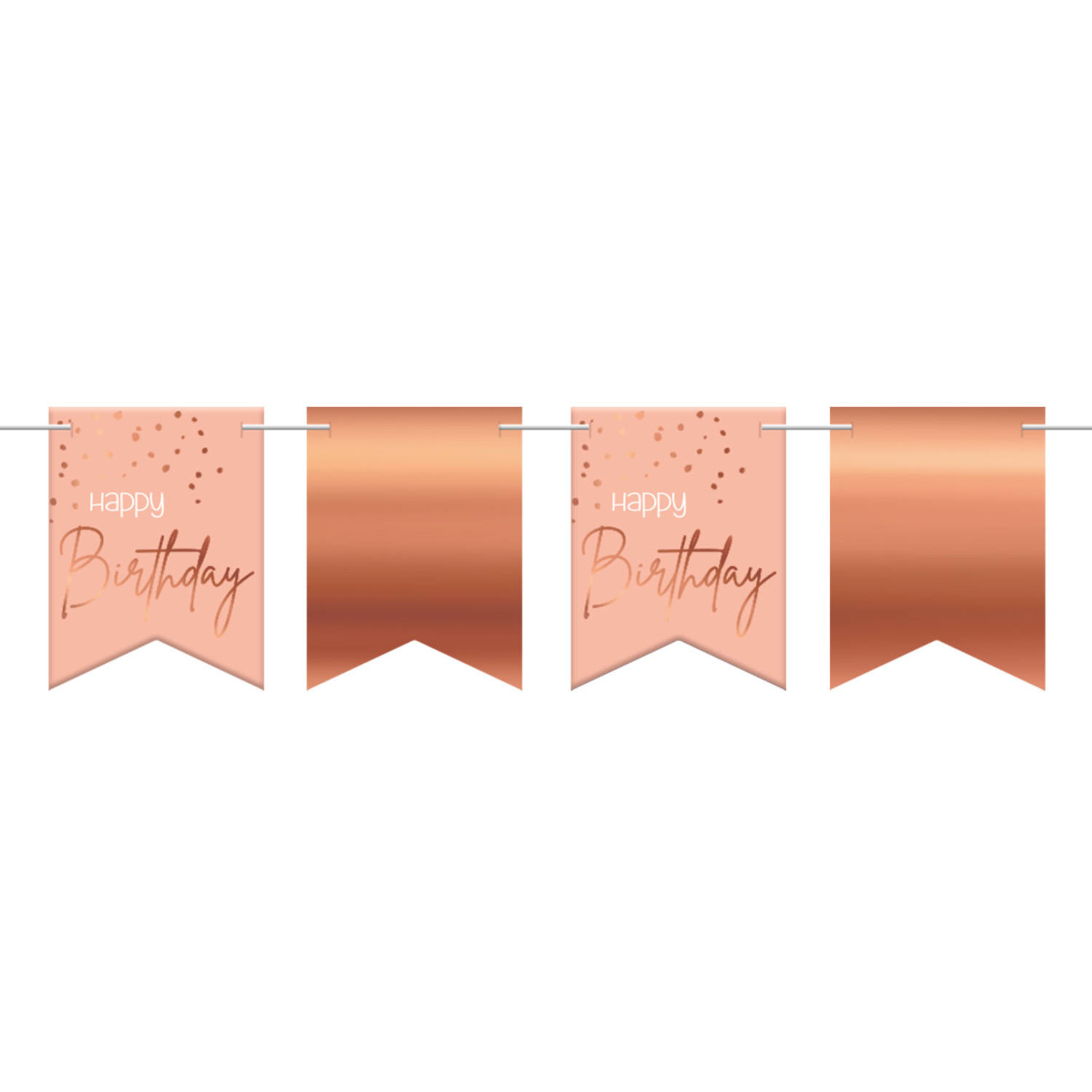 Vlaggenlijn Luxe Roze Happy Birthday - 6 meter