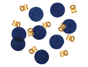Confetti Luxe Blauw 80 Jaar - 25 gram