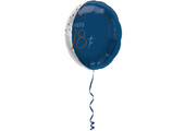 Folieballon Luxe Blauw 18 Jaar 45cm - Per Stuk