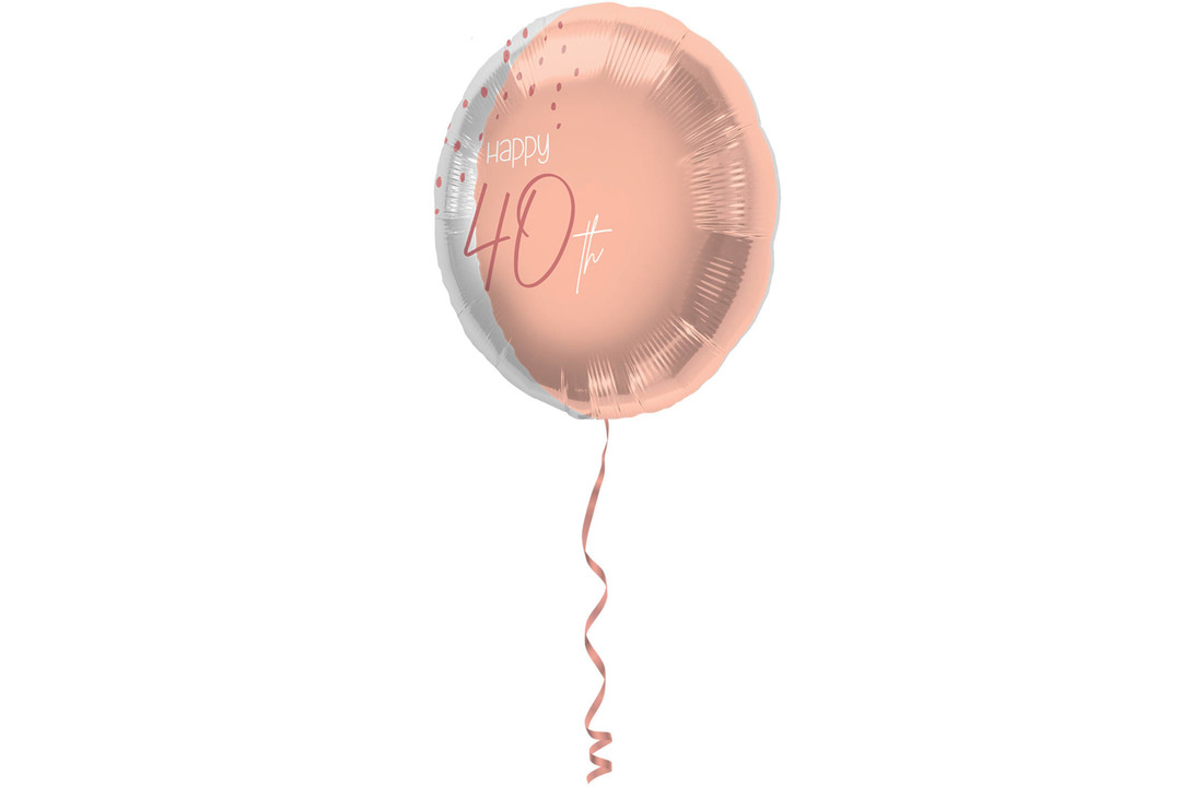 Folieballon Luxe Roze 40 Jaar 45cm - Per Stuk
