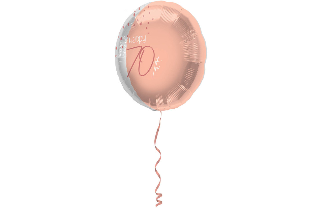 Folieballon Luxe Roze 70 Jaar 45cm - Per Stuk
