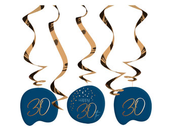 Hangdecoratie Luxe Blauw 30 Jaar - 5 stuks