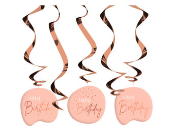 Hangdecoratie Luxe Roze Happy Birthday - 5 stuks