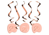 Hangdecoratie Luxe Roze 25 jaar - 5 stuks