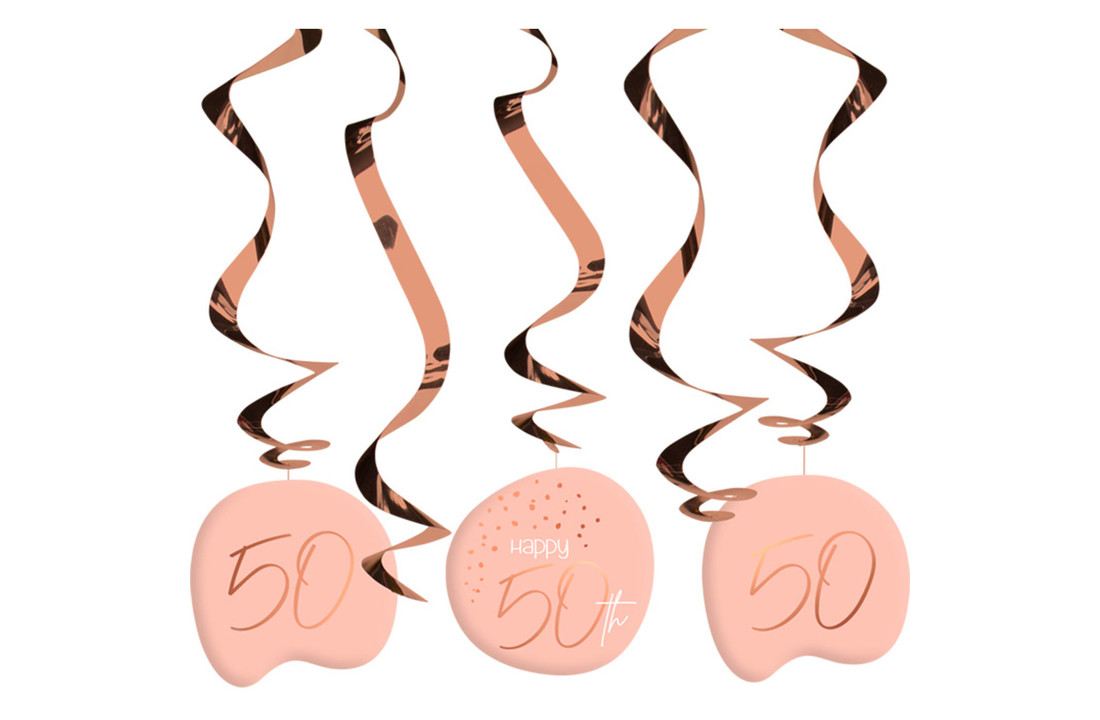 Hangdecoratie Luxe Roze 50 Jaar - 5 stuks