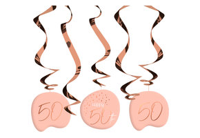 Hangdecoratie Luxe Roze 50 Jaar - 5 stuks