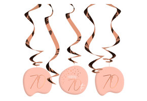 Hangdecoratie Luxe Roze 70 Jaar - 5 stuks