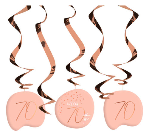 Hangdecoratie Luxe Roze 70 Jaar - 5 stuks