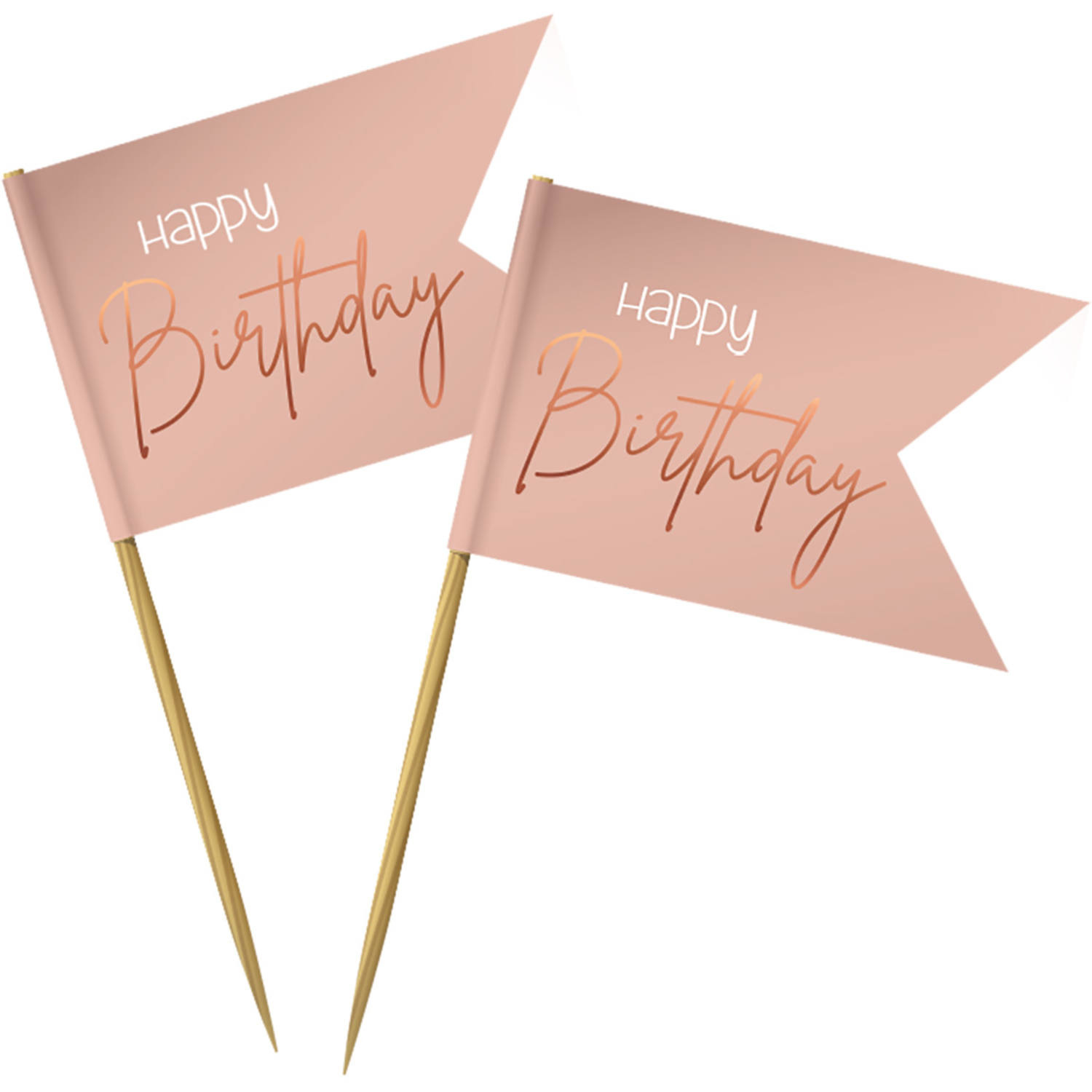 Prikkers Luxe Roze Happy Birthday - 36 stuks