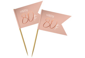 Prikkers Luxe Roze 80 Jaar - 36 stuks