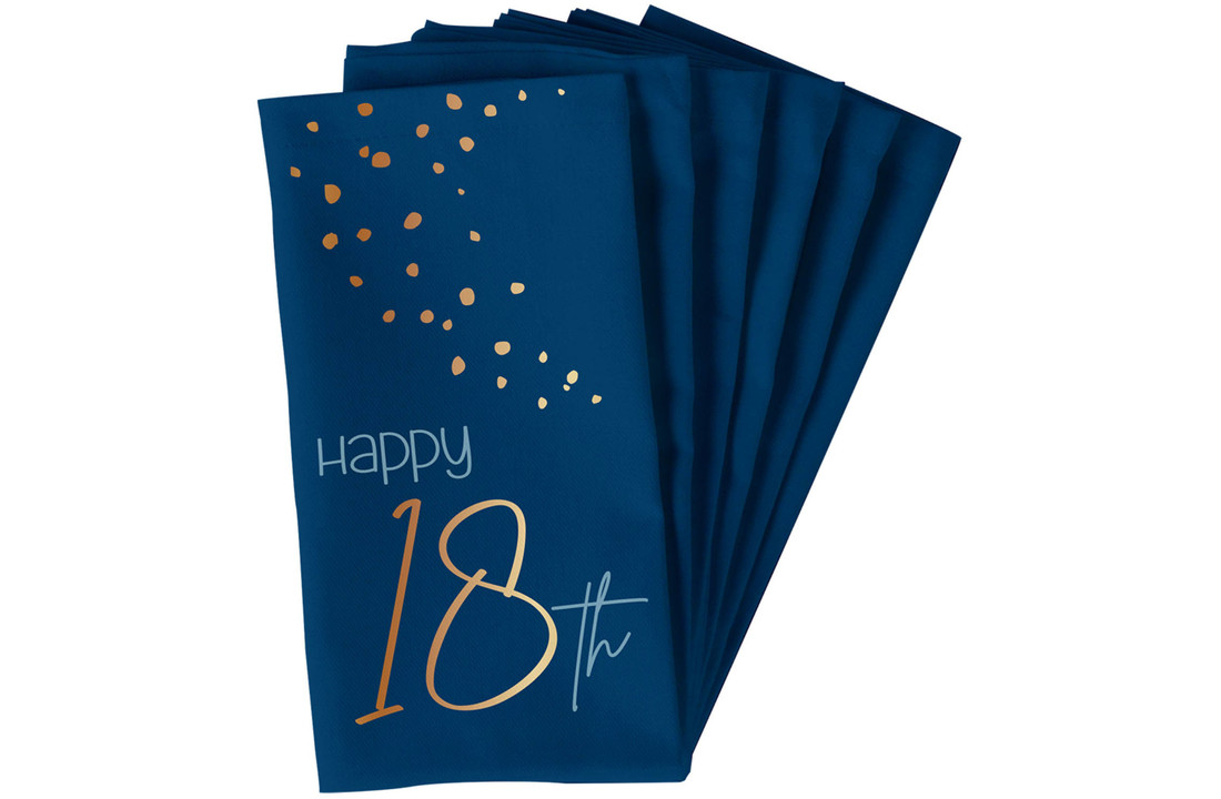 Servetten Luxe Blauw 18 Jaar 33x33cm - 10 stuks
